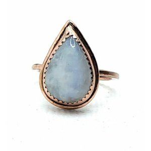 Moonstone copper crystal ring